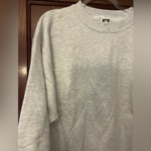 NWT Vintage 90's Light Heathered Grey Sweatshirt Cotton Deluxe Large - Picture 3 of 8